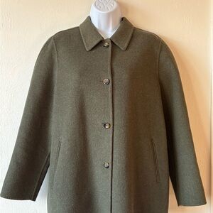land’s End Classic Wool Olive Green Women's Coat size 10P